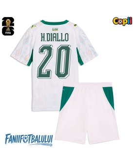 Senegal Habib Diallo #20 Echipament de Fotbal Replică Mondial 2026 Copii Acasa (+ Șorturi)
